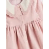 LCW Kids Pembe Bebe Yaka Kız Çocuk Kadife Elbise