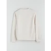 LCWAIKIKI Basic Gri Bisiklet Yaka Taşlı Kadın Sweatshirt