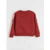 LCW Kids Kırmızı Bisiklet Yaka Tokyo Baskılı Kız Çocuk Sweatshirt