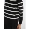LCW Grace Siyah Bisiklet Yaka Çizgili Kadın Triko Kazak