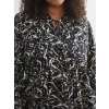 LCW Grace Siyah Bağlamalı Yaka Desenli Bluz