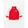 LCW baby Kırmızı Bisiklet Yaka Uzun Kollu Baskılı Erkek Bebek Sweatshirt ve Pantolon 2li Takım