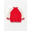 LCW baby Kırmızı Bisiklet Yaka Uzun Kollu Baskılı Erkek Bebek Sweatshirt ve Pantolon 2li Takım