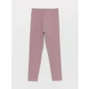 LCW Kids Lila Beli Lastikli Basic Kız Çocuk Uzun Tayt