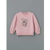 LCW Kids Pembe Bisiklet Yaka Kız Çocuk Sweatshirt ve Tayt