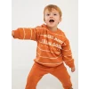 LCW baby Turuncu Bisiklet Yaka Uzun Kollu Erkek Bebek Sweatshirt ve Pantolon 2li Takım