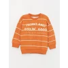 LCW baby Turuncu Bisiklet Yaka Uzun Kollu Erkek Bebek Sweatshirt ve Pantolon 2li Takım