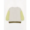 LCW baby Haki Bisiklet Yaka Uzun Baskılı Erkek Bebek Sweatshirt ve Pantolon 2li Takım