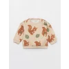 LCW baby Bej Bisiklet Yaka Erkek Bebek Sweatshirt ve Eşofman Alt 2li