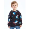 LCW baby Antrasit Bisiklet Yaka Uzun Kollu Sonic The Hedgehoc Baskılı Erkek Bebek Sweatshirt