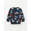 LCW baby Antrasit Bisiklet Yaka Uzun Kollu Sonic The Hedgehoc Baskılı Erkek Bebek Sweatshirt