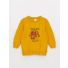 LCW baby Sarı Bisiklet Yaka Baskılı Erkek Bebek Sweatshirt