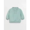 LCW baby Yeşil Bisiklet Yaka Uzun Kollu Baskılı Erkek Bebek Sweatshirt ve Pantolon 2li Takım