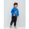 LCW baby Siyah Beli Lastikli Baskılı Erkek Bebek Jogger Eşofman Alt