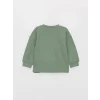 LCW baby Yeşil Bisiklet Yaka Uzun Kollu Baskılı Erkek Bebek Sweatshirt