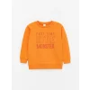 LCW baby Turuncu Baskılı Uzun Kollu Erkek Bebek Sweatshirt 2li