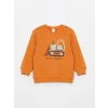 LCW baby Turuncu Bisiklet Yaka Baskılı Uzun Kollu Erkek Bebek Sweatshirt 2li