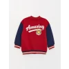 LCW baby Kırmızı Kolej Yaka Uzun Kollu Erkek Bebek Fermuarlı Sweatshirt