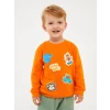 LCW baby Turuncu Bisiklet Yaka Baskılı Erkek Bebek Sweatshirt