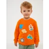 LCW baby Turuncu Bisiklet Yaka Baskılı Erkek Bebek Sweatshirt