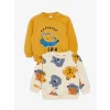 LCW baby Bej Bisiklet Yaka Uzun Kollu Baskılı Erkek Bebek Sweatshirt 2li