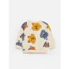 LCW baby Bej Bisiklet Yaka Uzun Kollu Baskılı Erkek Bebek Sweatshirt 2li