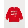 LCW baby Kırmızı Baskılı Uzun Kollu Erkek Bebek Sweatshirt 2li
