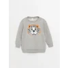 LCW baby Gri Bisiklet Yaka Uzun Kollu Erkek Bebek Sweatshirt 2li