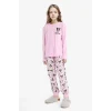 Defacto F7358A8PR66 Mor Kız Çocuk Kuromi Pijama Takımı Uzun Kollu Üst Uzun Alt
