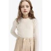 Defacto E9849A8ER233 Ekru Kız Çocuk Fitted Bisiklet Yaka Triko Kazak