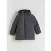 LCW Kids Antrasit Kapüşonlu Kız Çocuk Mont