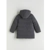 LCW Kids Antrasit Kapüşonlu Kız Çocuk Mont