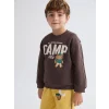 LCW Kids Kahverengi Baskılı Erkek Çocuk Kalın Sweatshirt