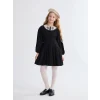 LCW Kids Siyah Bebe Yaka Kız Çocuk Elbise