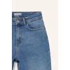 Defacto F3094AXNM28 Mavi Mary Vintage Straight Fit Yüksek Bel Bilek Boy Jean Yıkamalı Pantolon