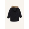 Defacto C8783A8BK27 Siyah Erkek Çocuk Parka Mont Çıkarılabilir Suni Kürk Yaka Kapüşonlu Pelüş Astar
