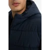 Defacto R0216AZNV64 Lacivert Su İtici Slim Fit Dar Kesim Astarlı Kapüşonlu Fermuarlı Cepli Dolgulu Mont