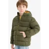 Defacto E9212A8KH444 Haki Erkek Çocuk Su İtici Kapüşonlu Fermuarlı Şişme Mont