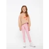 LCW Kids Bej Bisiklet Yaka Baskılı Uzun Kollu Kız Çocuk Sweatshirt