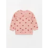 LCW baby Pembe Bebe Yaka Kız Bebek Sweatshirt ve Tayt 2li Takım