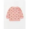 LCW baby Pembe Bebe Yaka Kız Bebek Sweatshirt ve Tayt 2li Takım