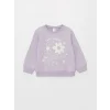 LCW baby Lila Bisiklet Yaka Uzun Kollu Kız Bebek Sweatshirt ve Pantolon 2li Takım