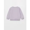 LCW baby Lila Bisiklet Yaka Uzun Kollu Kız Bebek Sweatshirt ve Pantolon 2li Takım