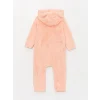 LCW baby Pembe Kapüşonlu Uzun Kollu Kız Bebek Pelüş Tulum