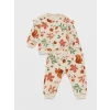 LCW baby Karışık Bisiklet Yaka Uzun Kollu Desenli Kız Bebek Sweatshirt ve Pantolon 2li Takım