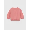 LCW baby Pembe Bisiklet Yaka Uzun Kollu Kız Bebek Sweatshirt ve Pantolon 2li Takım