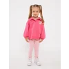 LCW baby Pembe Polo Yaka Baskılı Kız Bebek Sweatshirt