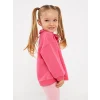 LCW baby Pembe Polo Yaka Baskılı Kız Bebek Sweatshirt
