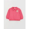 LCW baby Pembe Polo Yaka Baskılı Kız Bebek Sweatshirt
