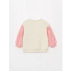 LCW baby Ekru Bisiklet Yaka Kız Bebek Sweatshirt